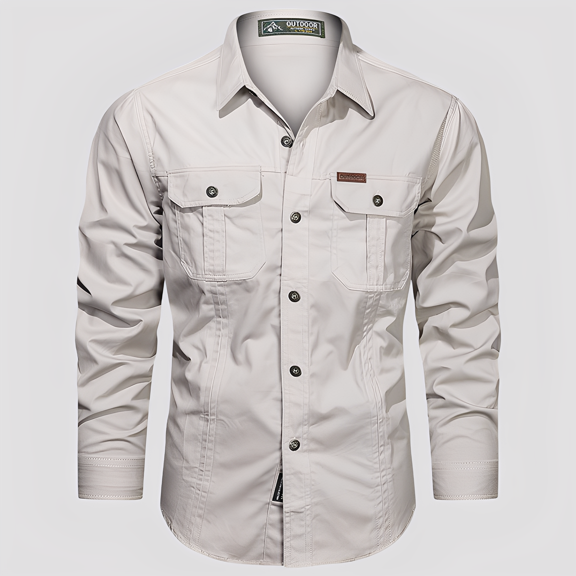 Ranulph - Camicia Cargo a Maniche Lunghe Casual per Uomo