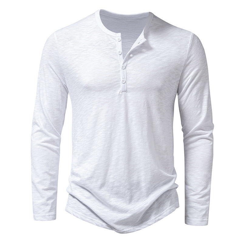 Randall - Camicia casual a maniche lunghe con bottoni per uomo
