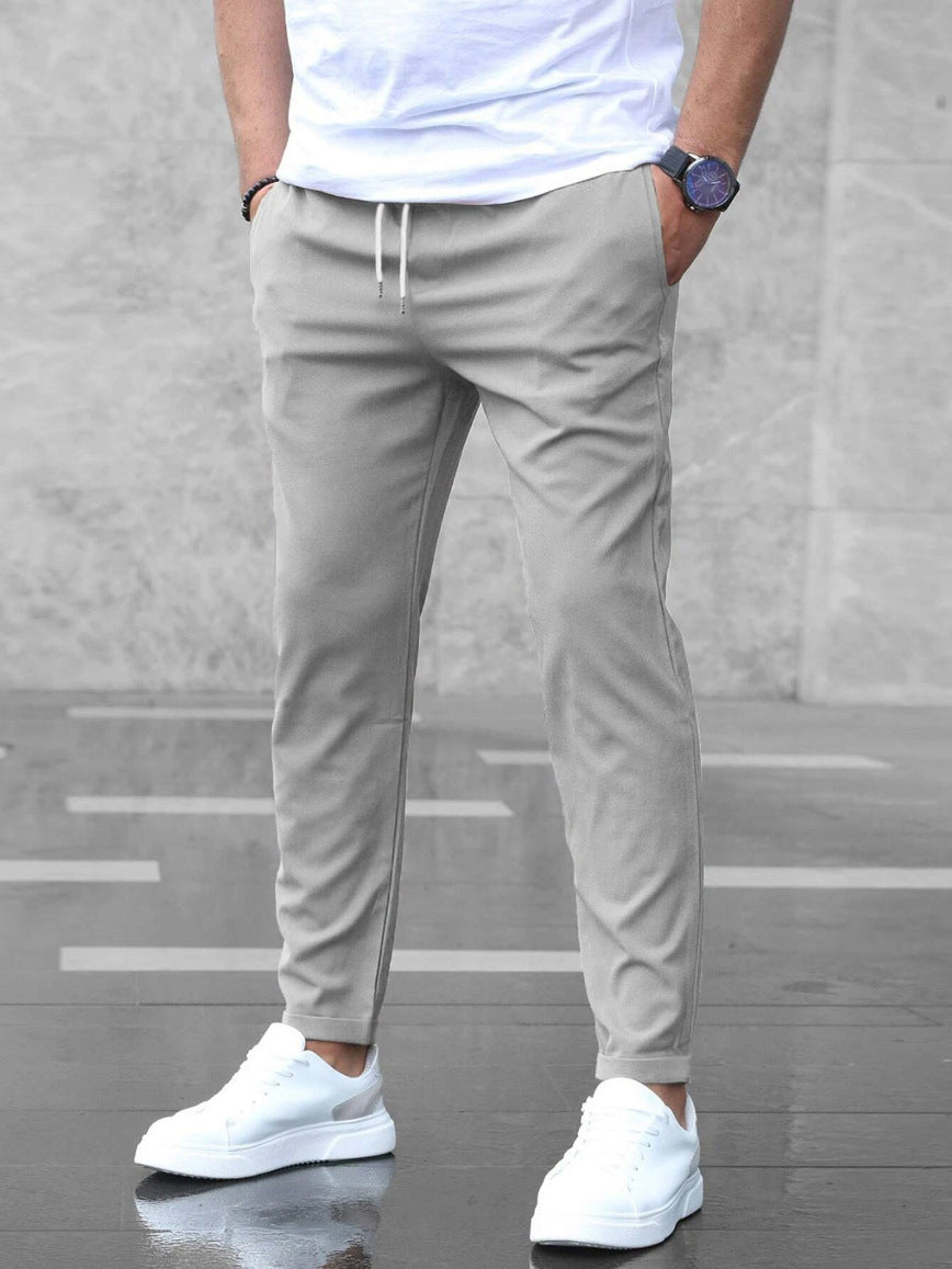 Allan - Casual, stretto pantaloni elastici con coulisse per uomini
