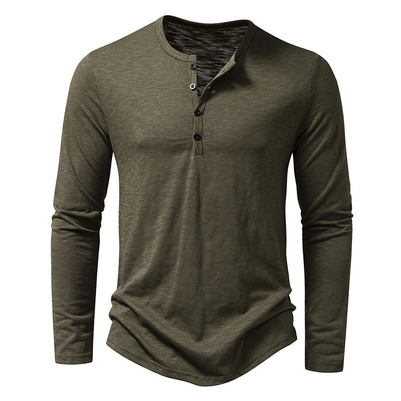 Randall - Camicia casual a maniche lunghe con bottoni per uomo