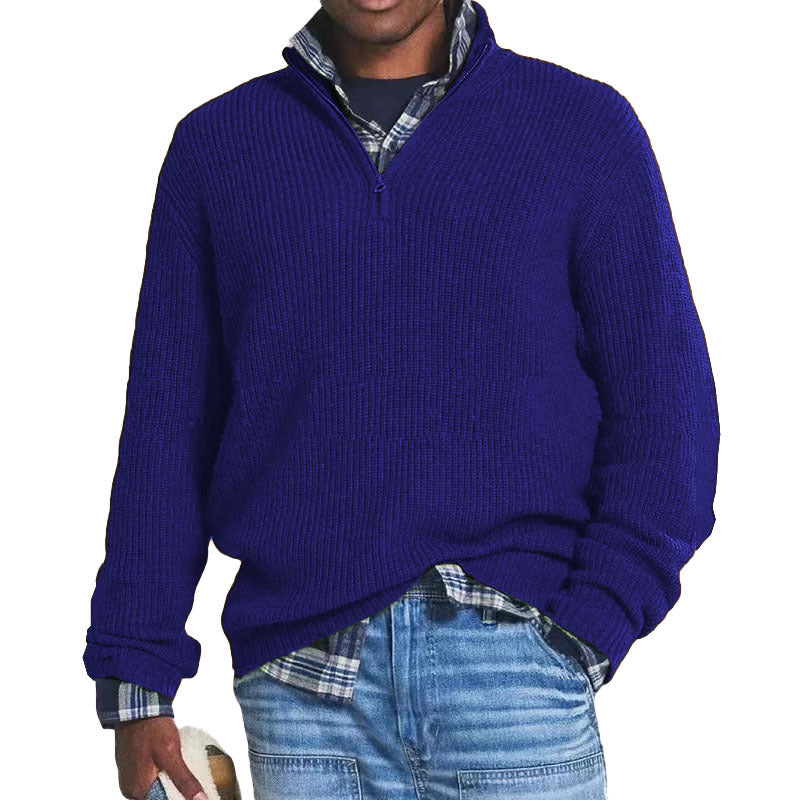 Charlton - Maglione casual in cashmere con zip per uomo