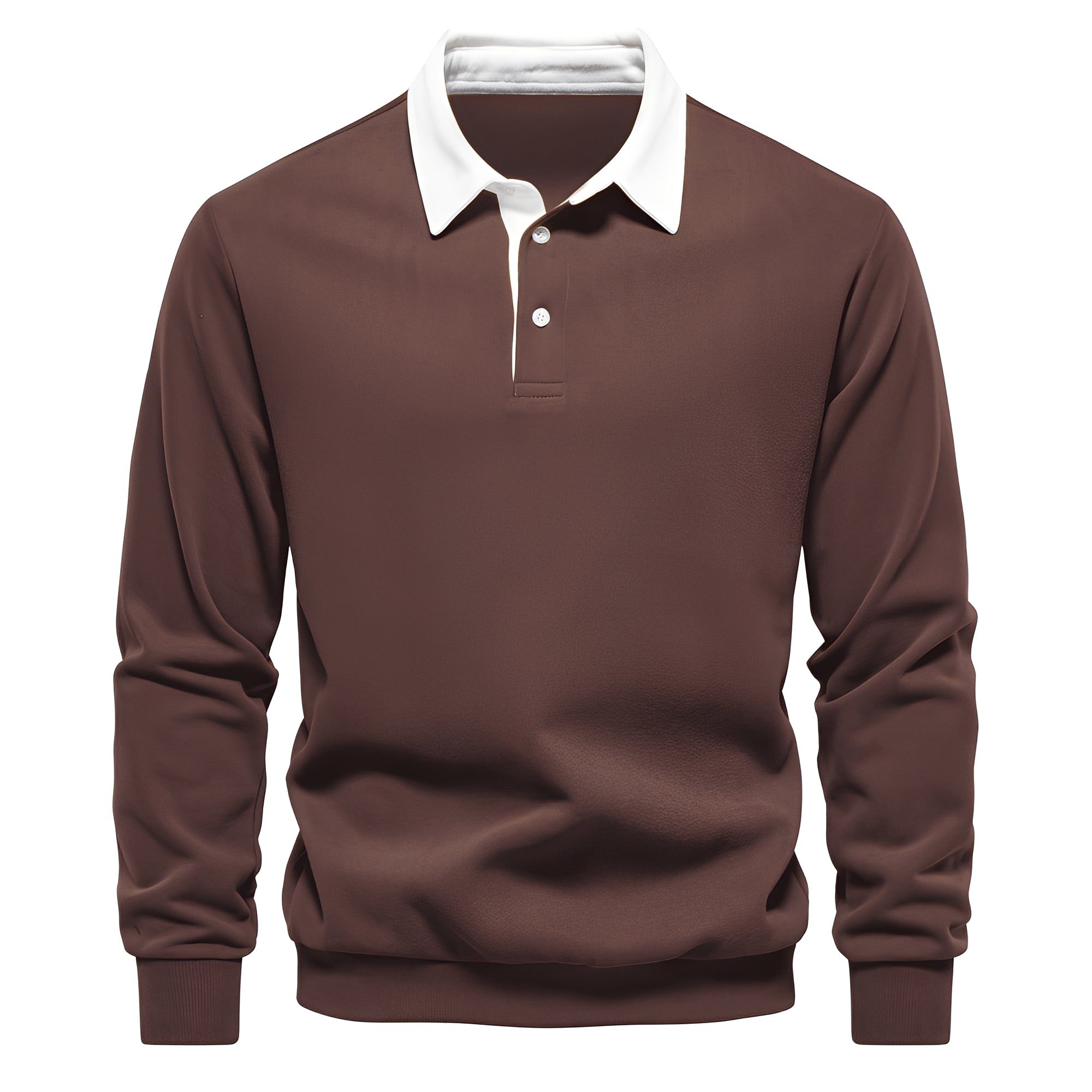 Shelton - Polo a maniche lunghe casual per uomo