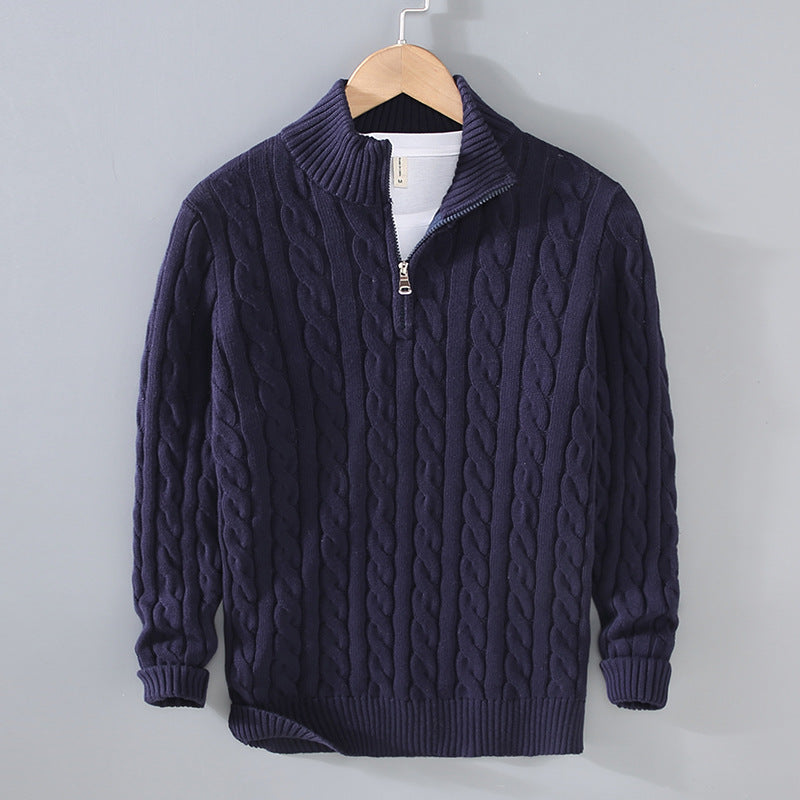 Benson - Maglione in cashmere casual con zip per uomo