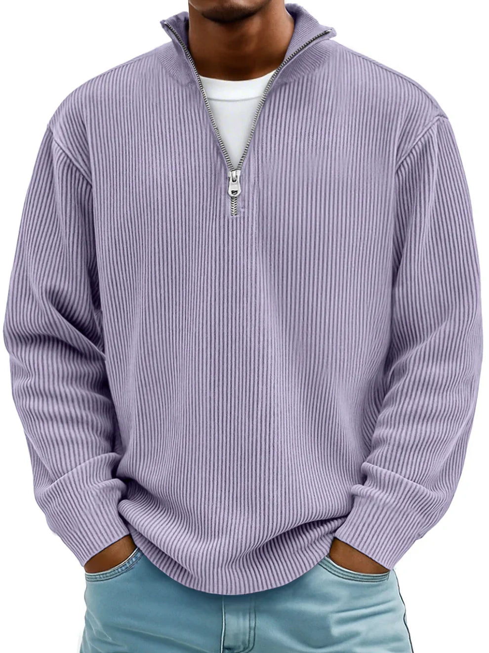 Lorenzo | Maglione Moderno con Mezza Zip