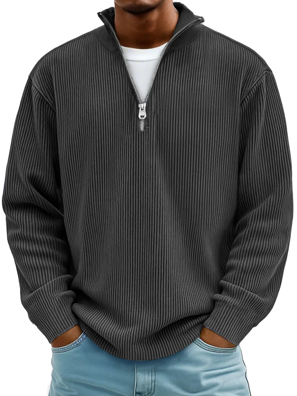 Lorenzo | Maglione Moderno con Mezza Zip