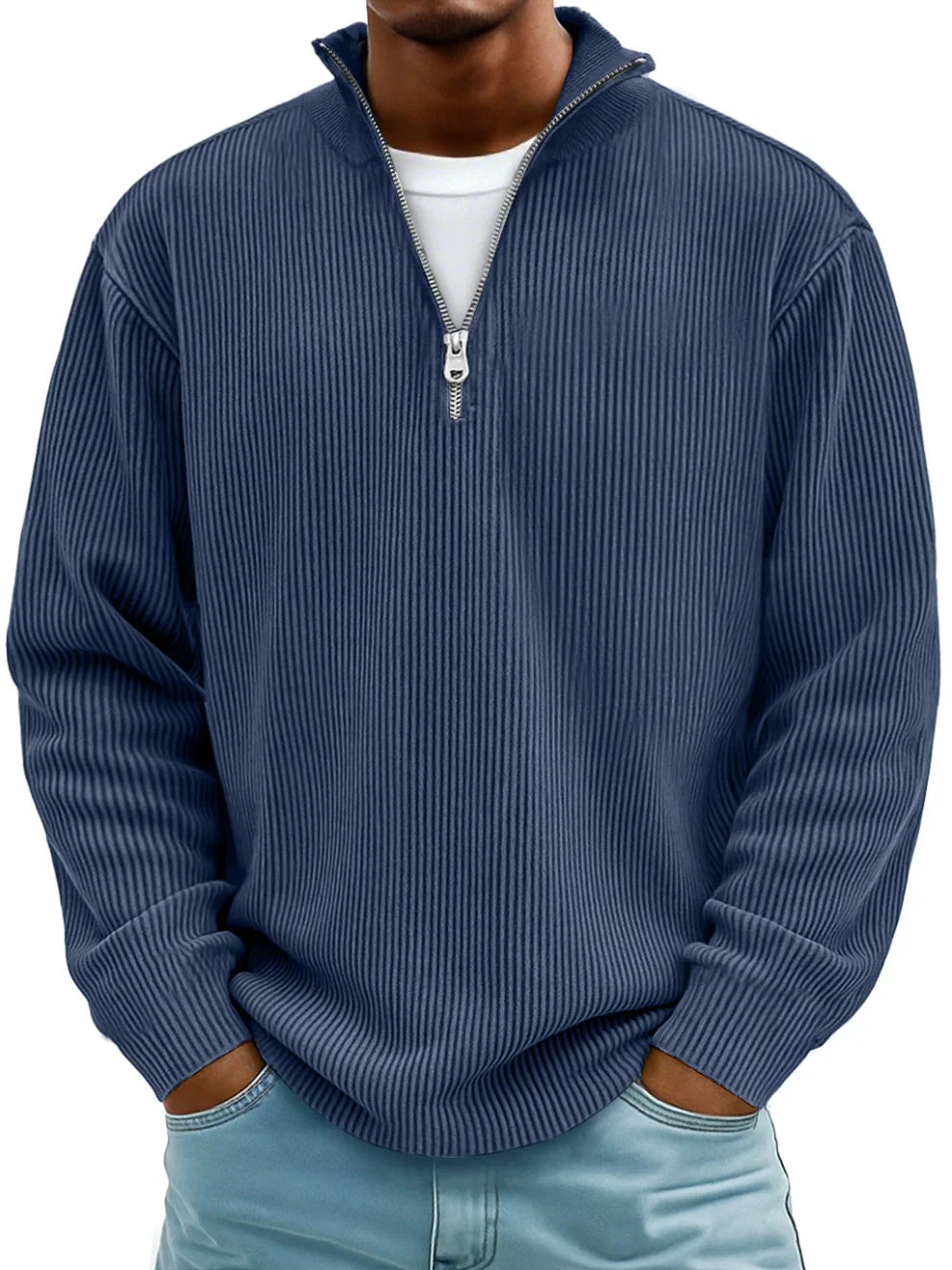 Lorenzo | Maglione Moderno con Mezza Zip