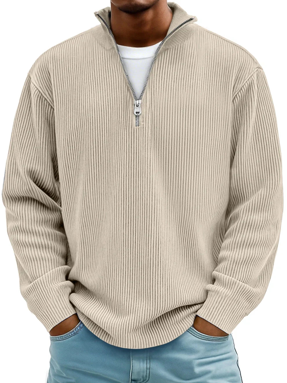 Lorenzo | Maglione Moderno con Mezza Zip