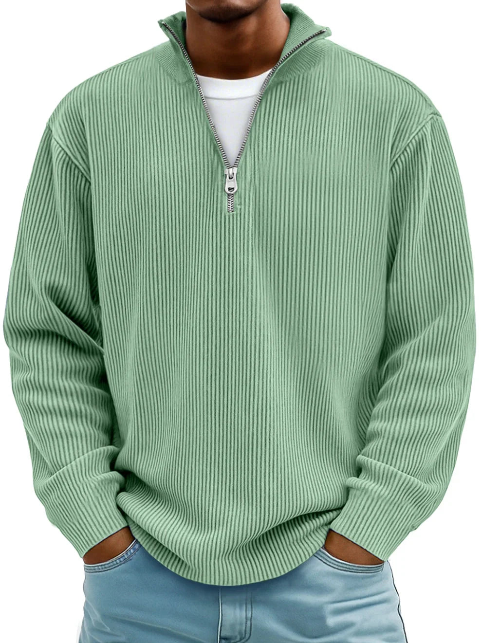 Lorenzo | Maglione Moderno con Mezza Zip