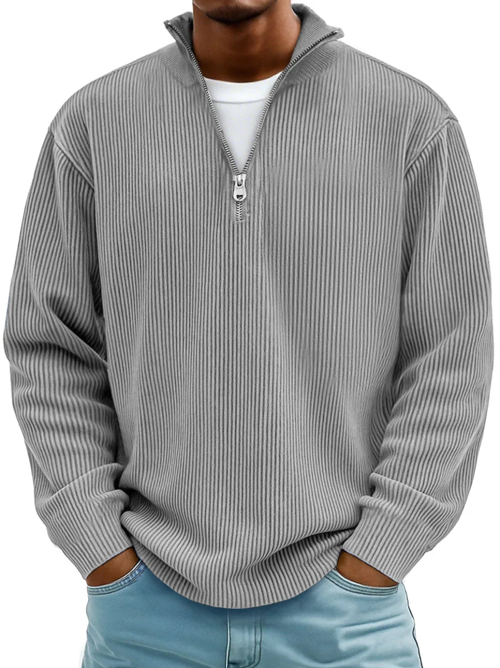 Lorenzo | Maglione Moderno con Mezza Zip