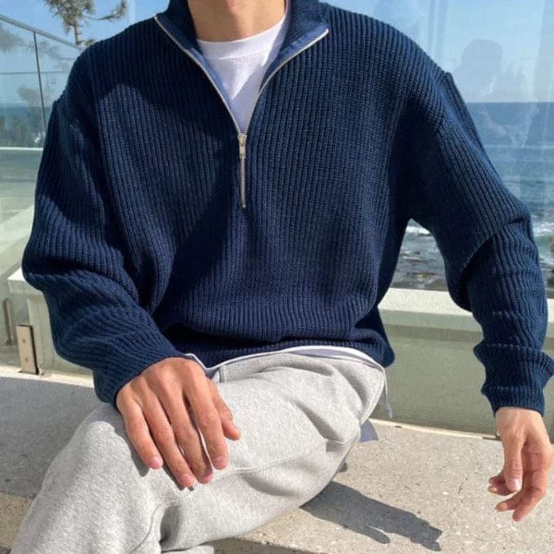 Carlo – Maglione con zip a metà