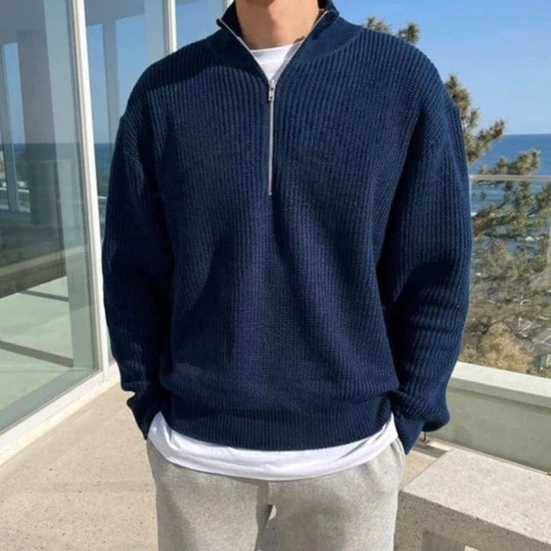Carlo – Maglione con zip a metà
