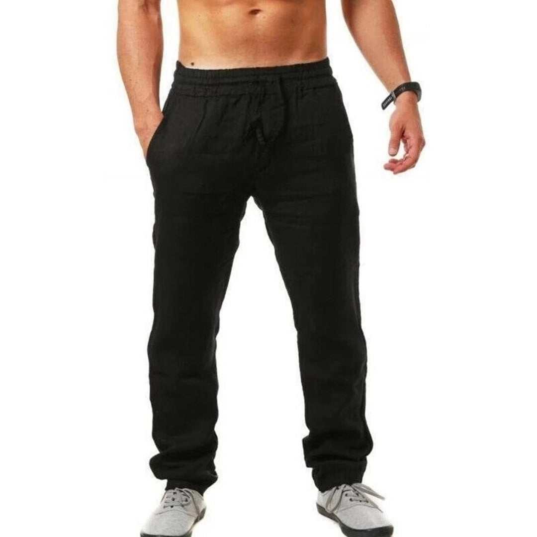 Beckendorf - Pantaloni di lino leggeri per uomo