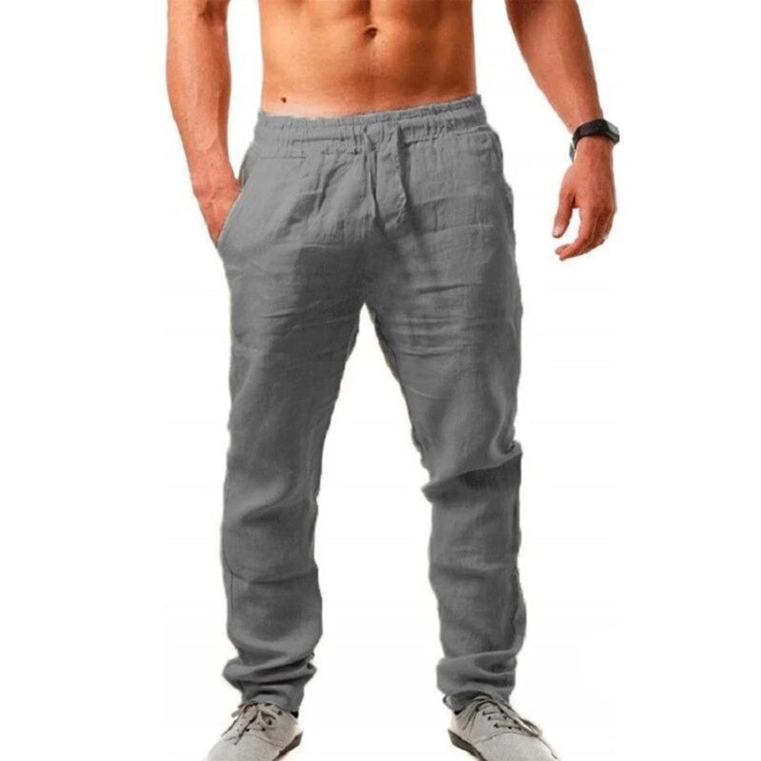 Beckendorf - Pantaloni di lino leggeri per uomo
