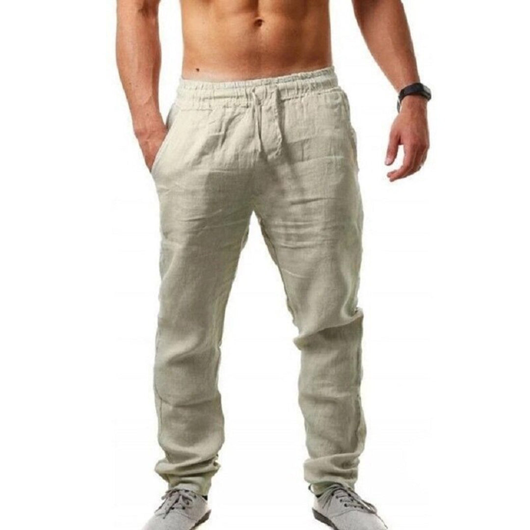 Beckendorf - Pantaloni di lino leggeri per uomo