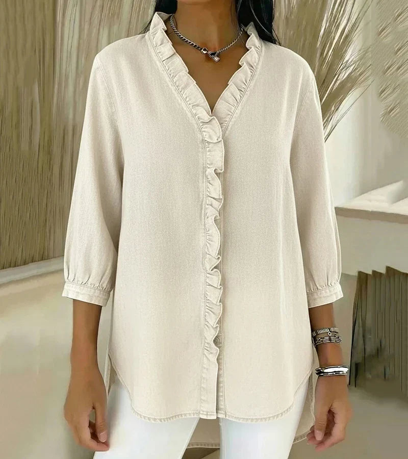 Beatrice™ | Blusa con scollo a V e dettagli romantici