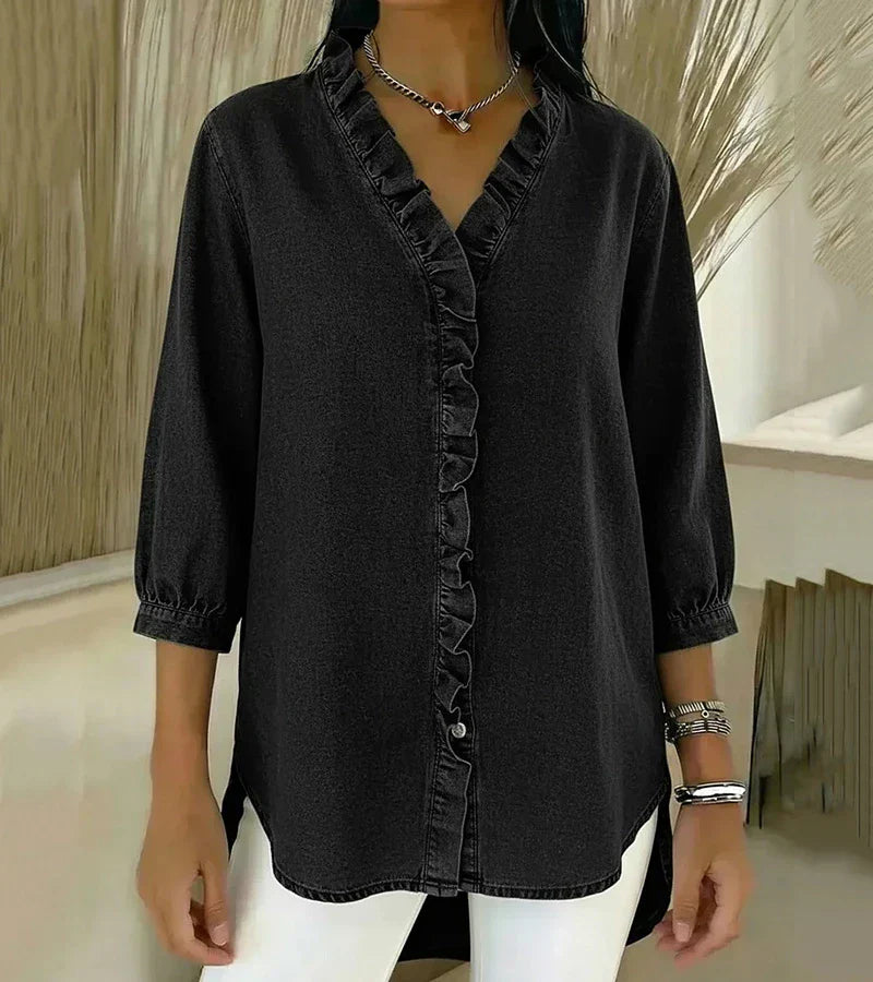 Beatrice™ | Blusa con scollo a V e dettagli romantici