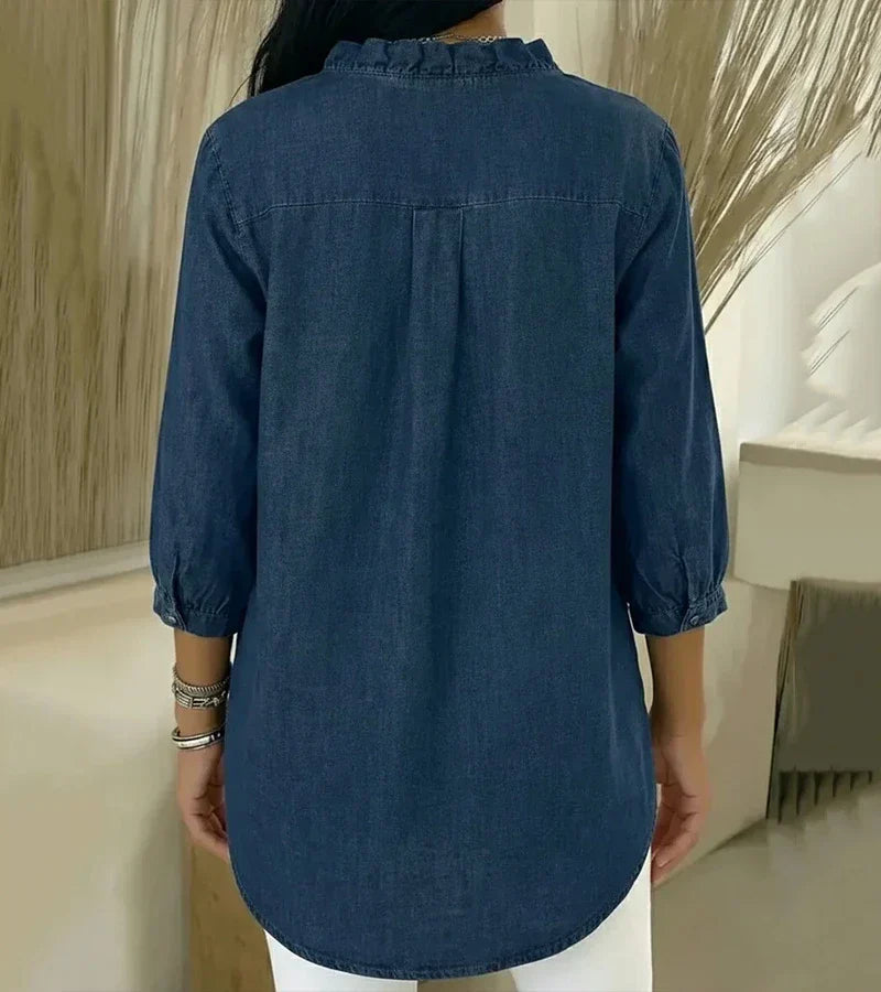 Beatrice™ | Blusa con scollo a V e dettagli romantici