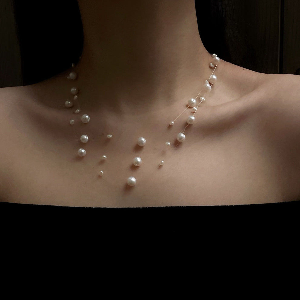 Collana di perle a strati fluttuanti