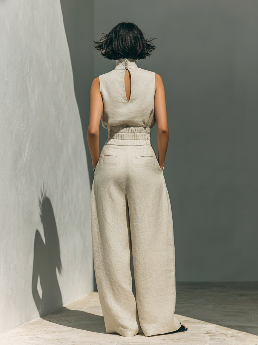 Chiara™ | Completo Minimal in Cotone e Lino