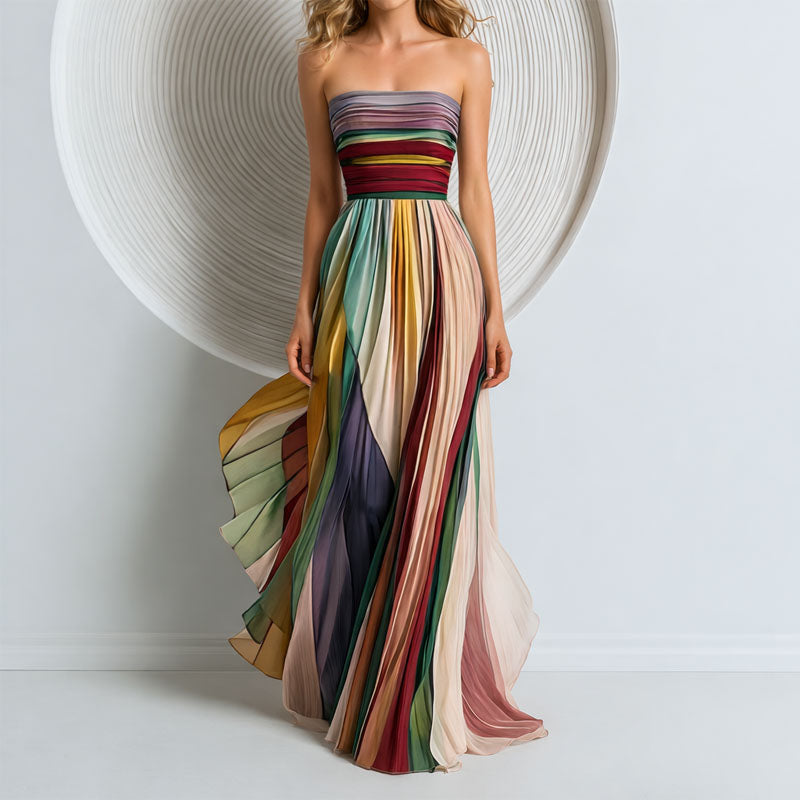 Giulia Bellini™ | Abito maxi plissé senza spalline
