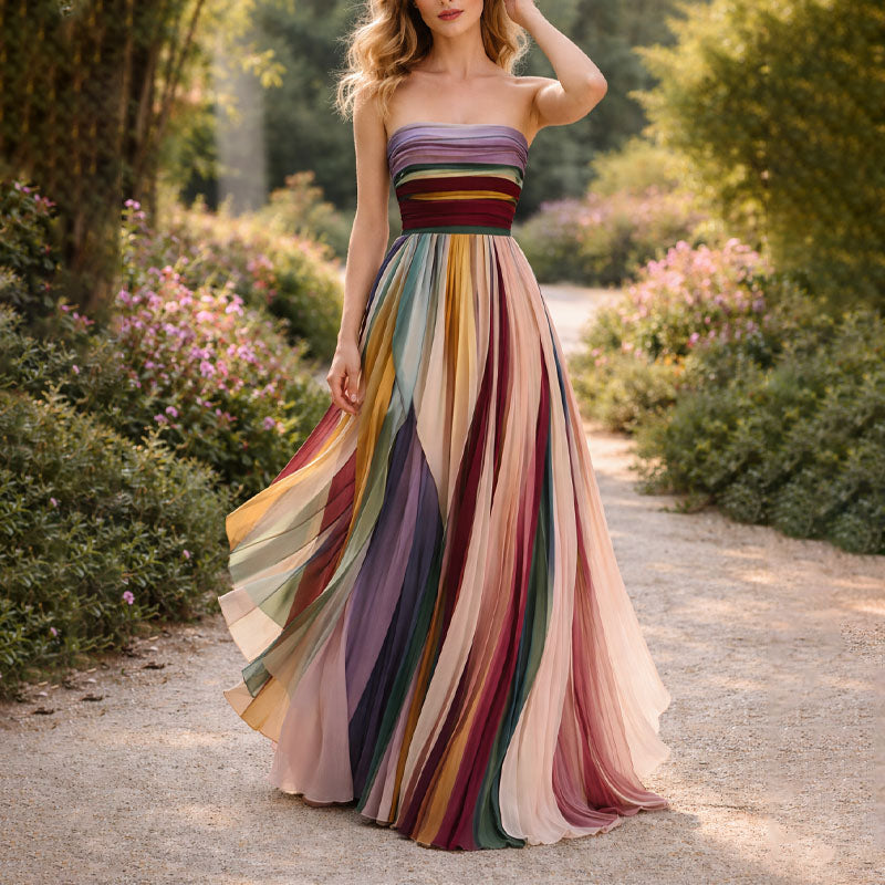Giulia Bellini™ | Abito maxi plissé senza spalline