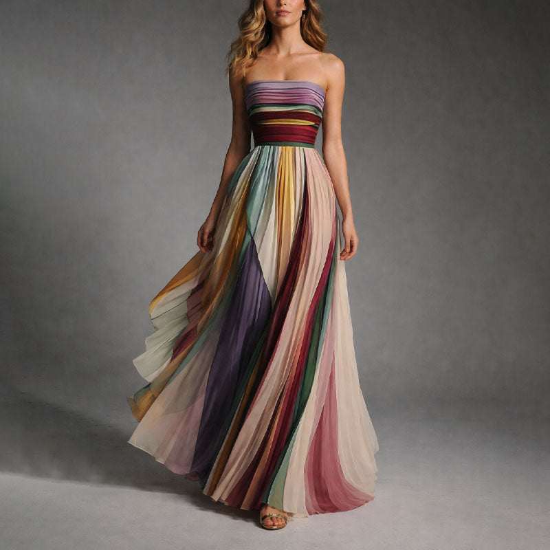 Giulia Bellini™ | Abito maxi plissé senza spalline