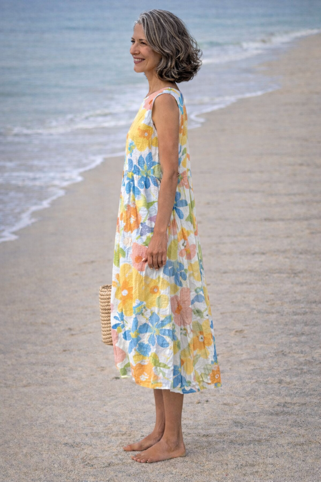Ella | Vestito midi con fiori pastello