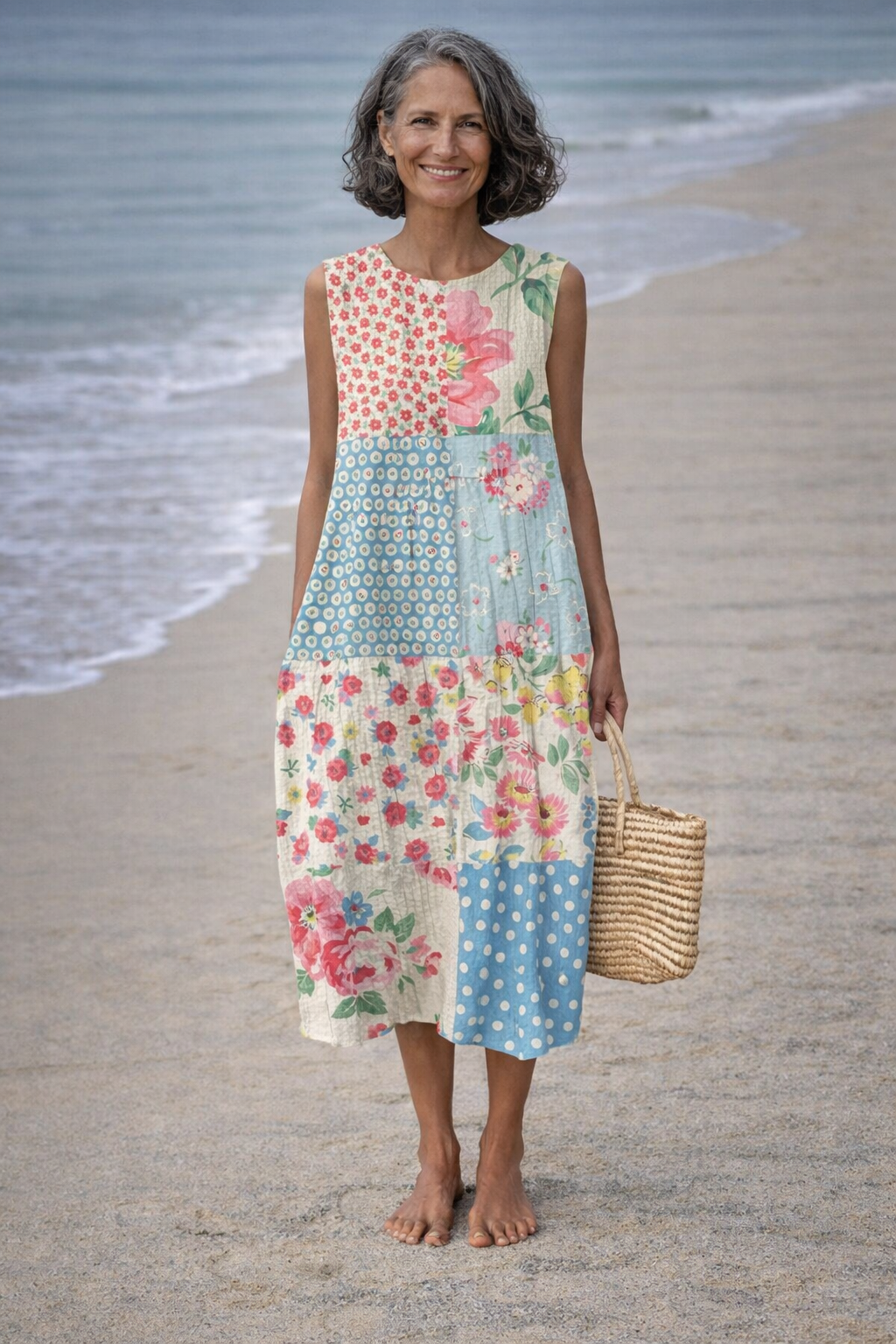 Valeria| Vestito midi a patchwork