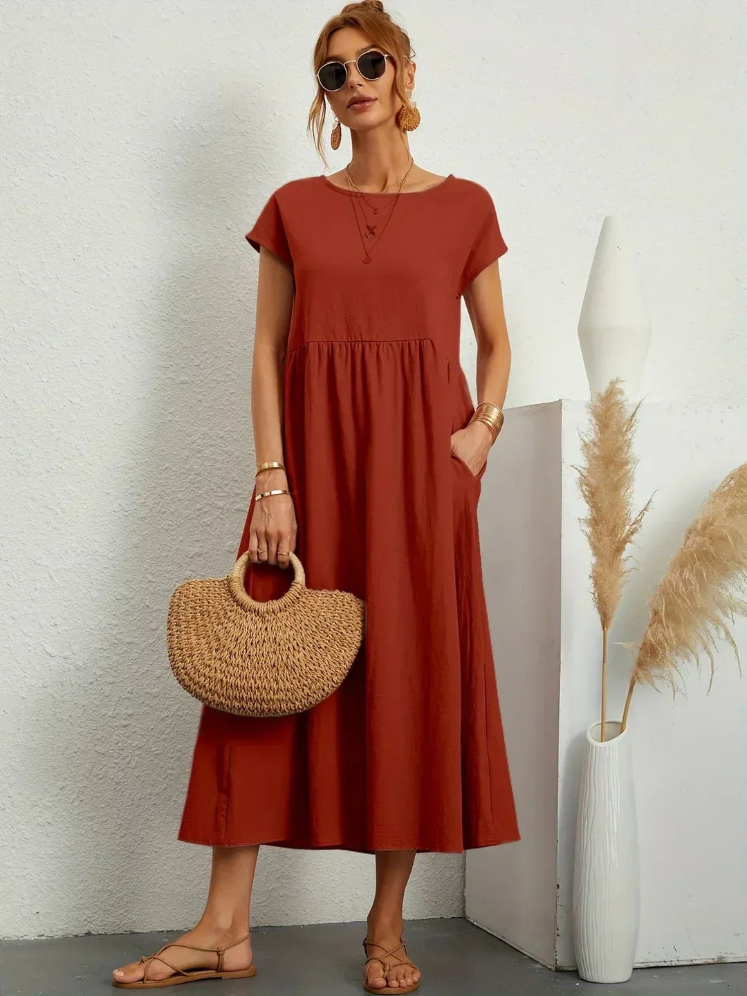 Gabrielle™ | Abito midi fluido dall’eleganza naturale