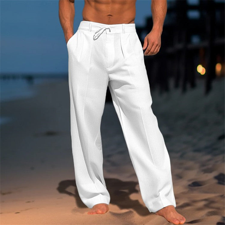 Justine - Uomo Pantaloni di Lino con Coulisse