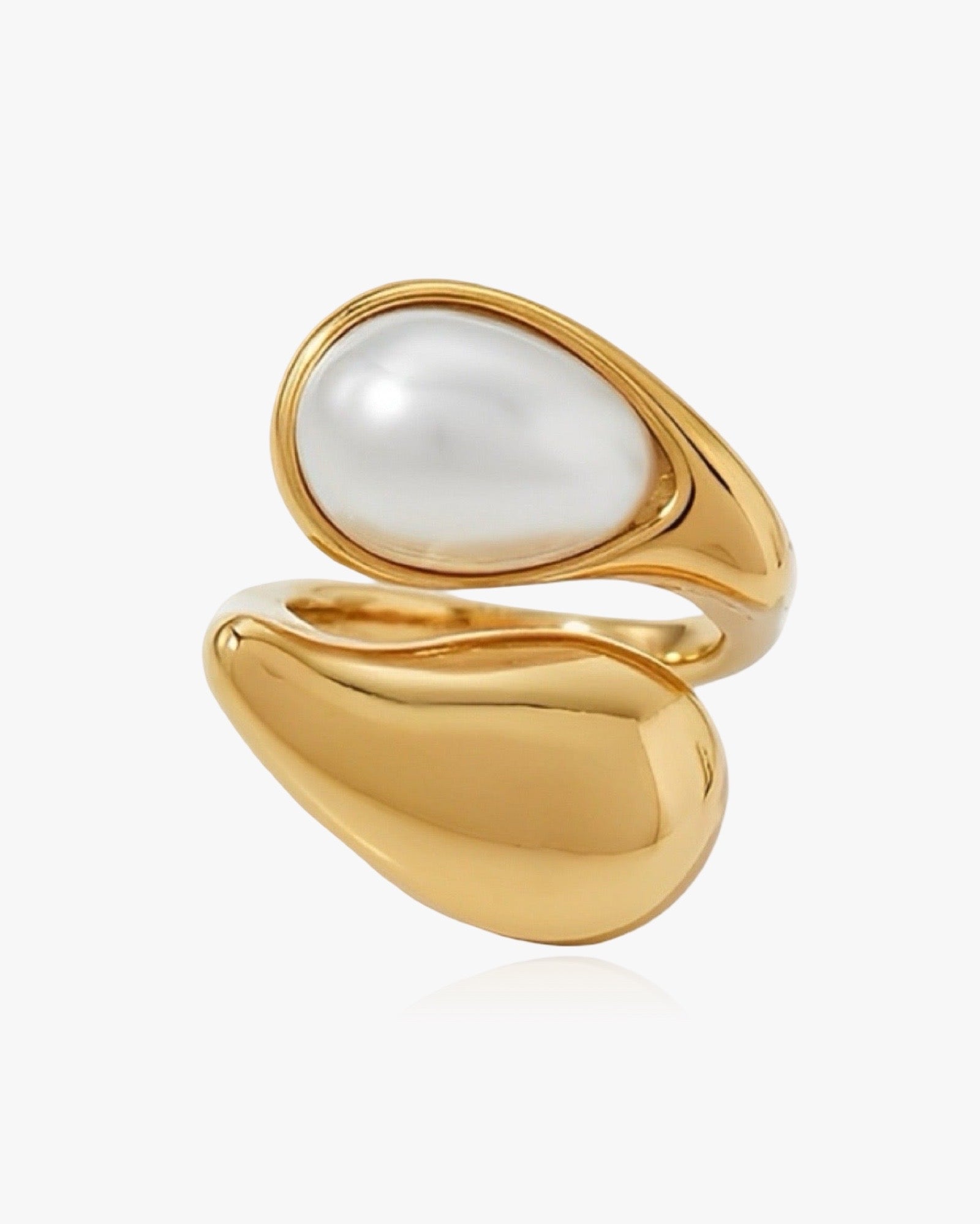 Anello avvolgente con perla