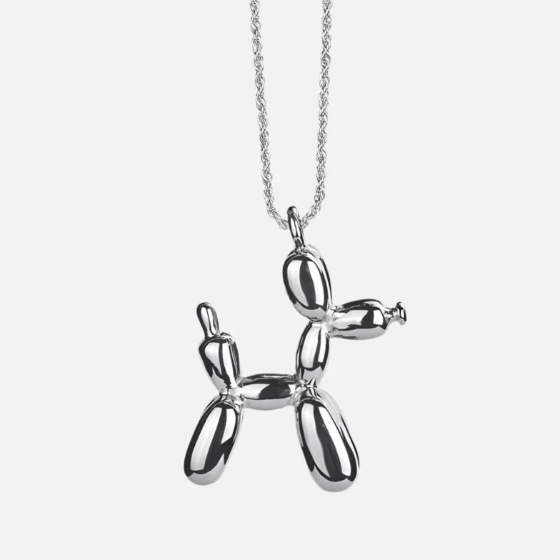 Collana con pendente a forma di cane palloncino color oro
