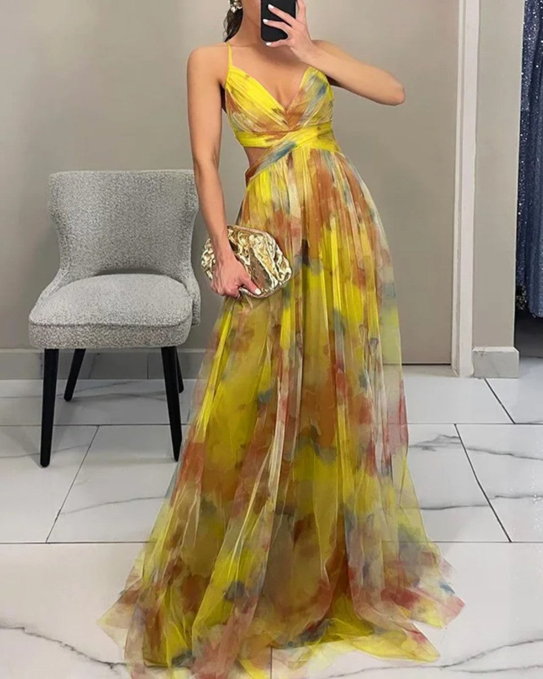 Caterina™ | Abito Maxi Floreale Elegante