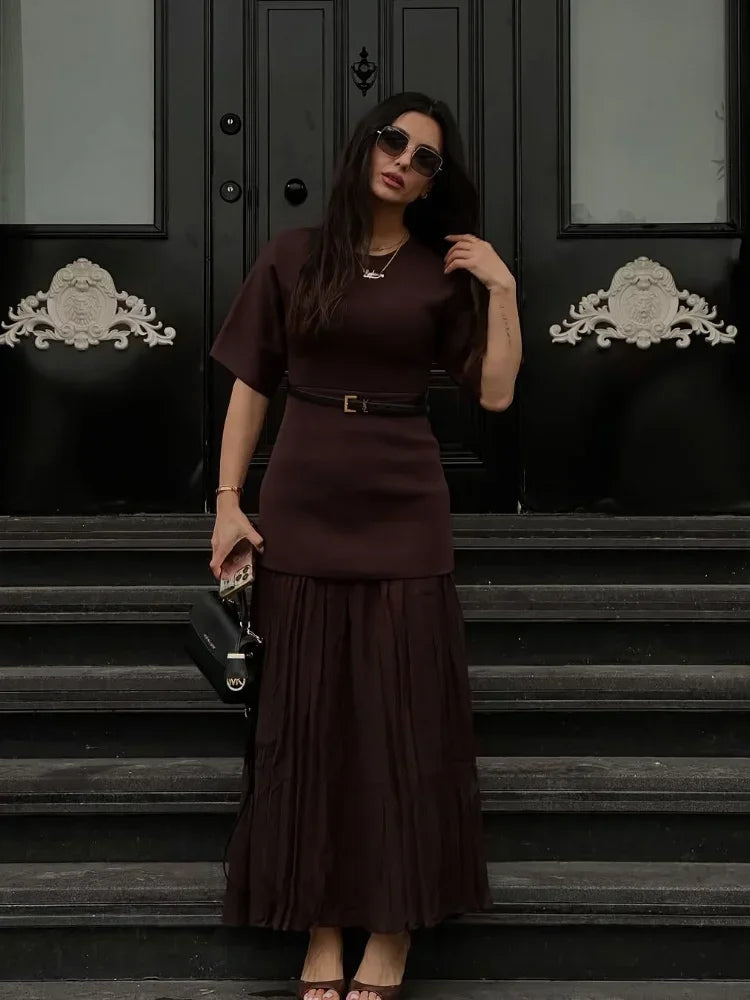 Chiara™ | Abito midi elegante con pieghe raffinate