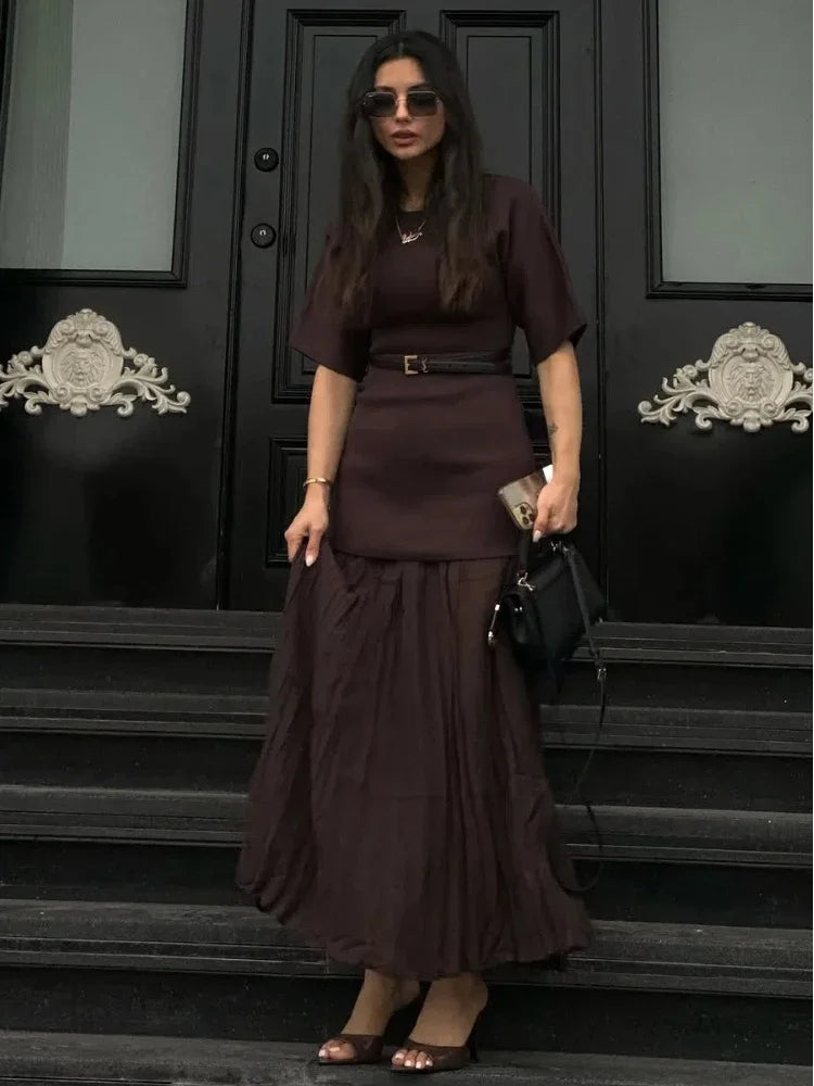Chiara™ | Abito midi elegante con pieghe raffinate