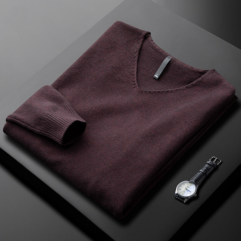 SILVORO | MAGLIONE A V IN FIBRE PREGIATE PER UOMO