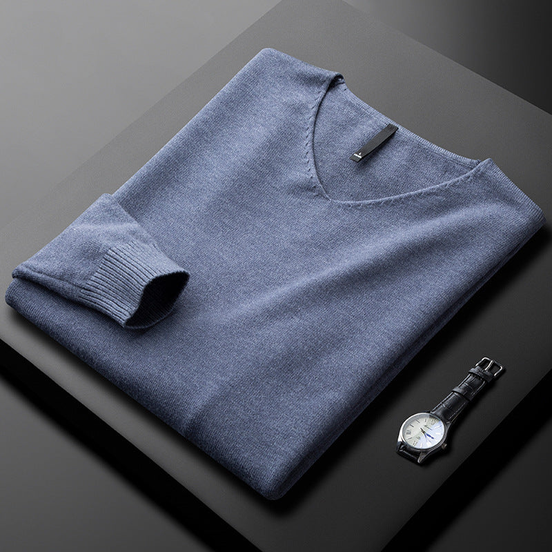 SILVORO | MAGLIONE A V IN FIBRE PREGIATE PER UOMO