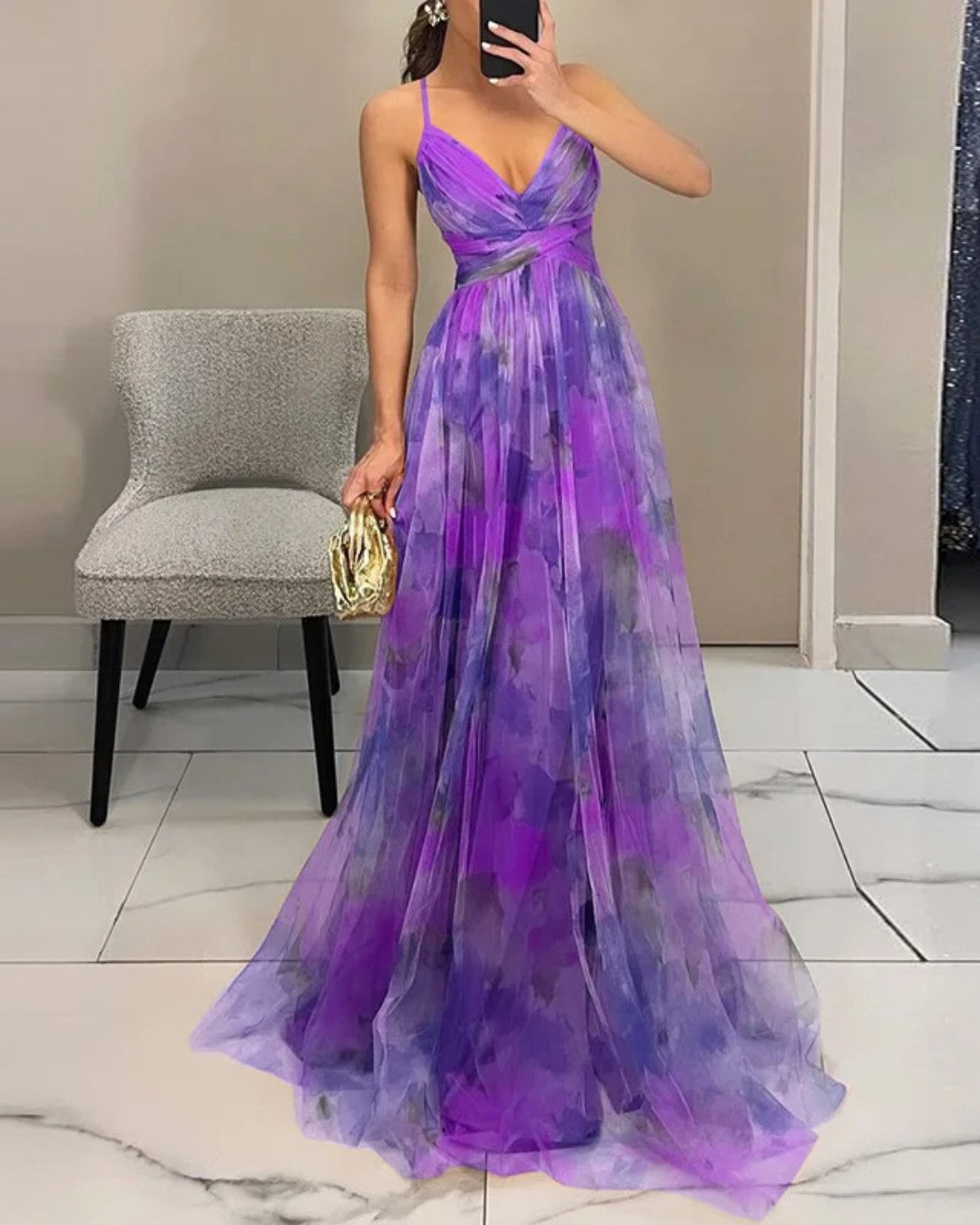Caterina™ | Abito Maxi Floreale Elegante
