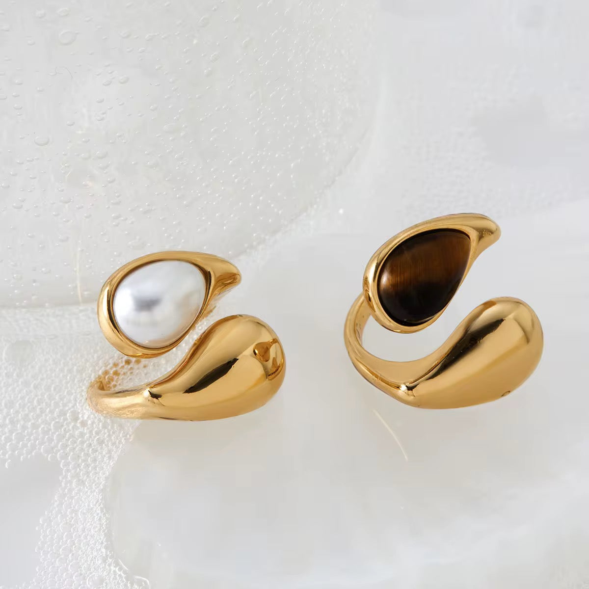 Anello avvolgente in Occhio di Tigre