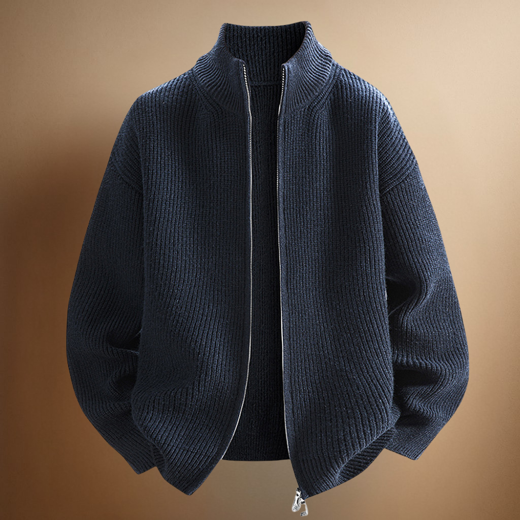 SILVORO | MAGLIONE A COSTE CON ZIP PER UOMO