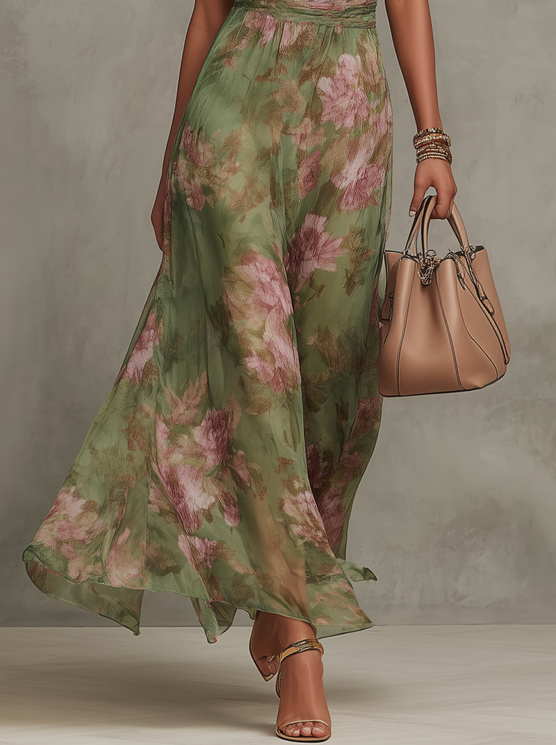 Livia™ | Abito Maxi Floreale con Scollo Halter