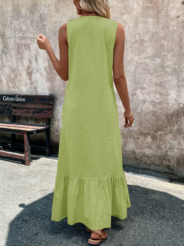 Alba™ | Abito Maxi A-Line con Balze