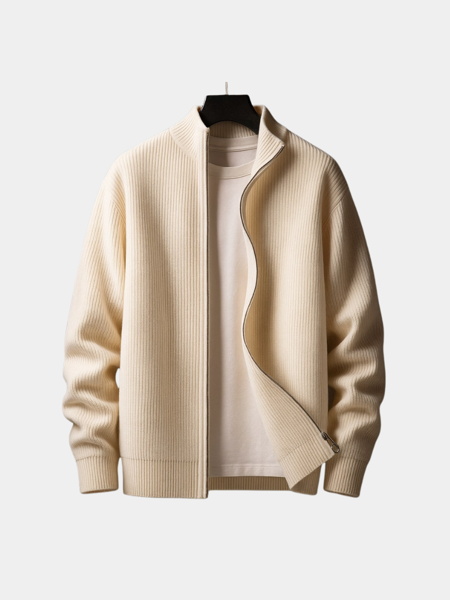 SILVORO | MAGLIONE A COSTE CON ZIP PER UOMO