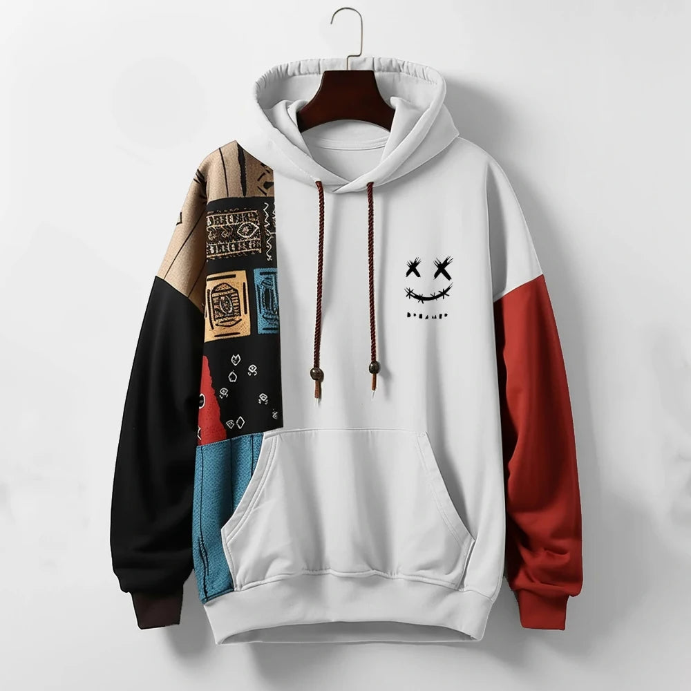 Axel | Felpa Urbana Patchwork con Cappuccio