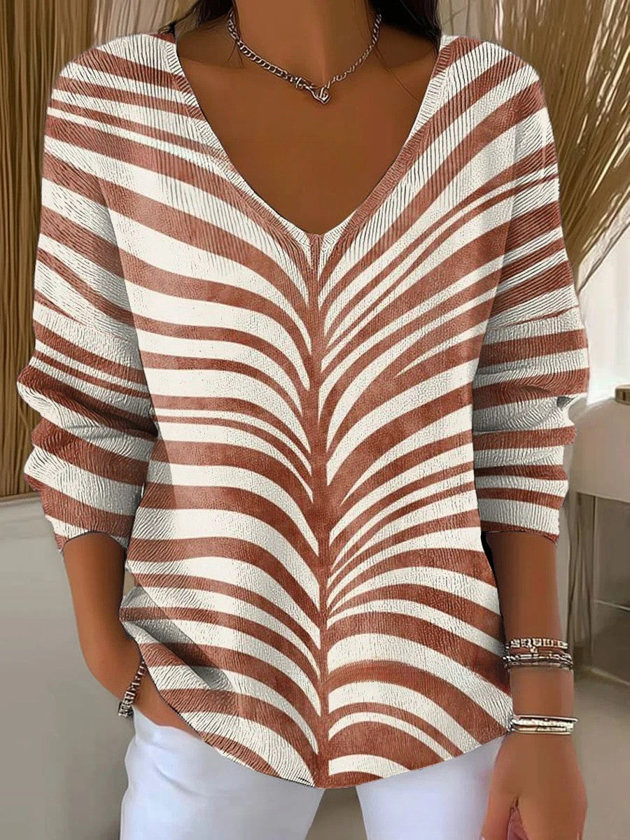 Béatrice – Pull coloré avec col en V