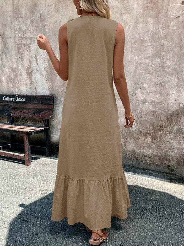 Alba™ | Abito Maxi A-Line con Balze