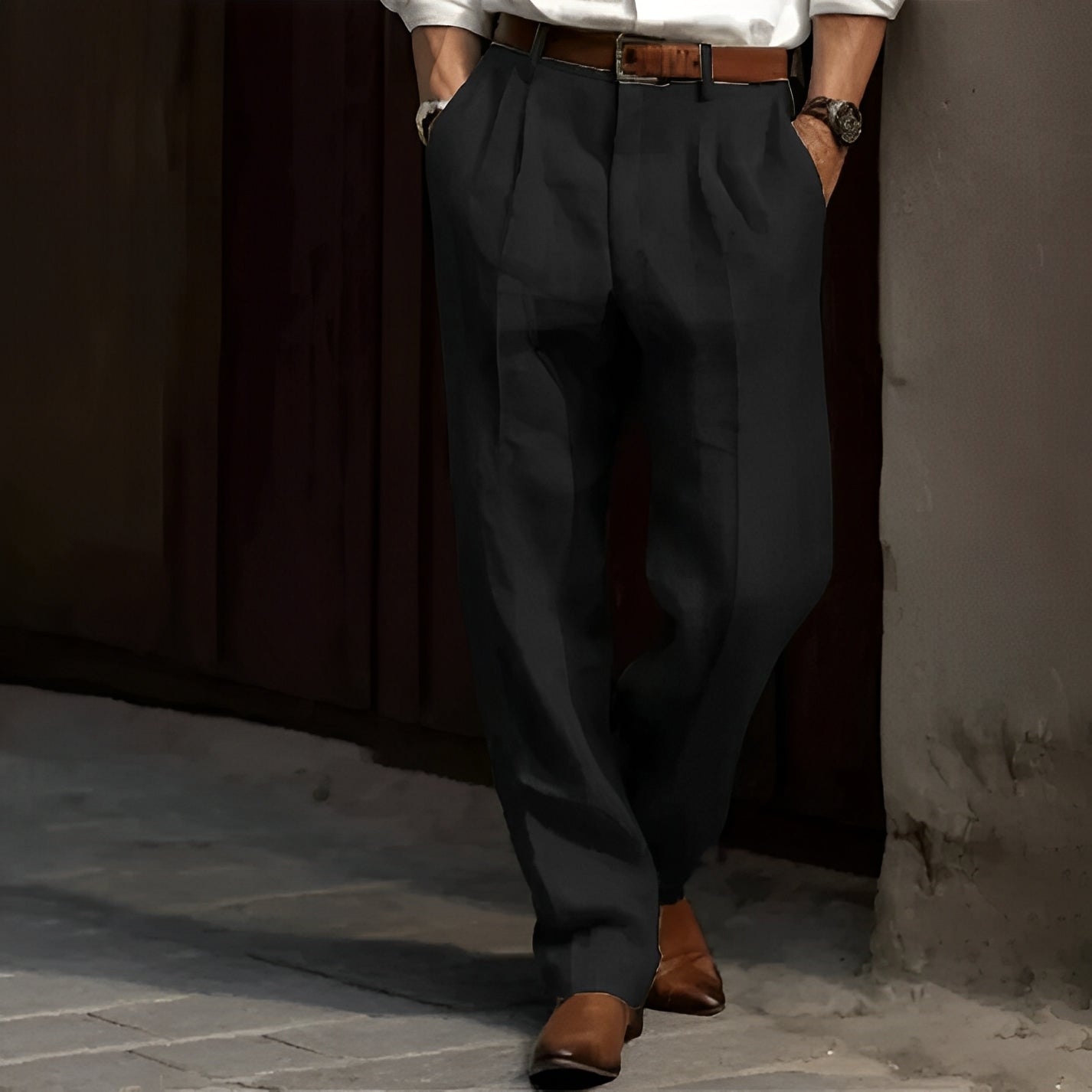 Carlos - Pantalone in lino retrò da uomo