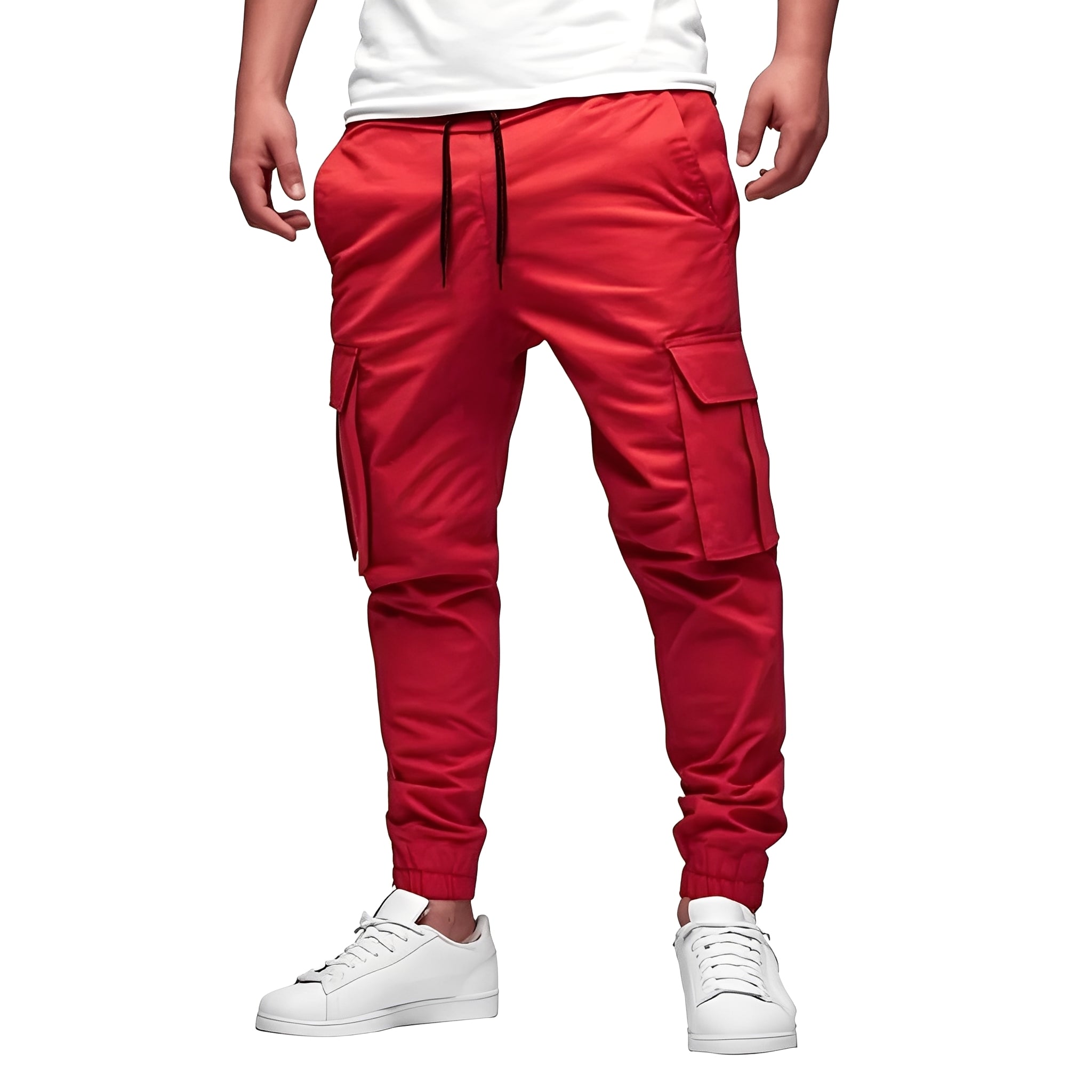 Tevin - Pantaloni cargo elasticizzati casual e stretti per uomo