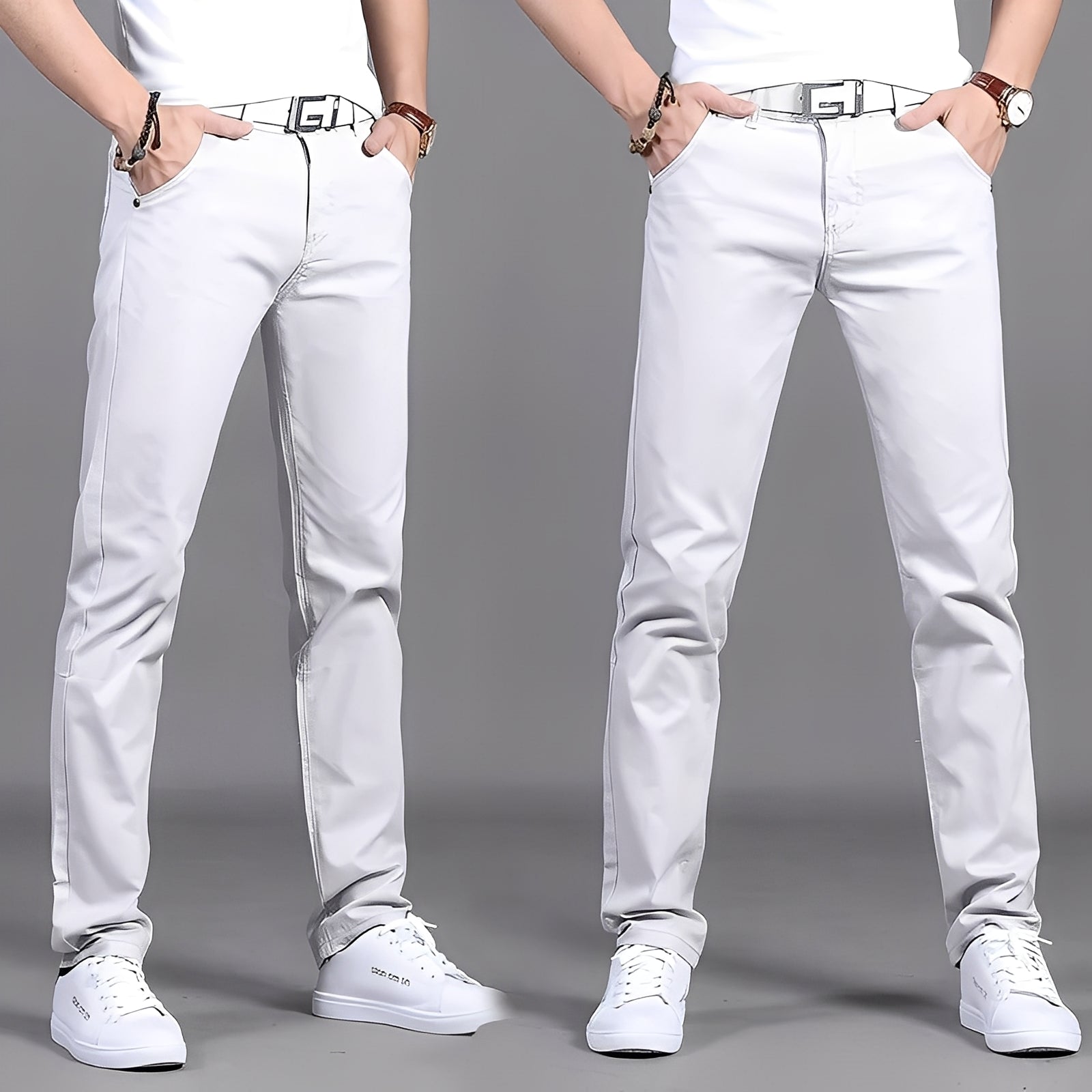 Russell - Pantaloni chino casual stretti per uomo