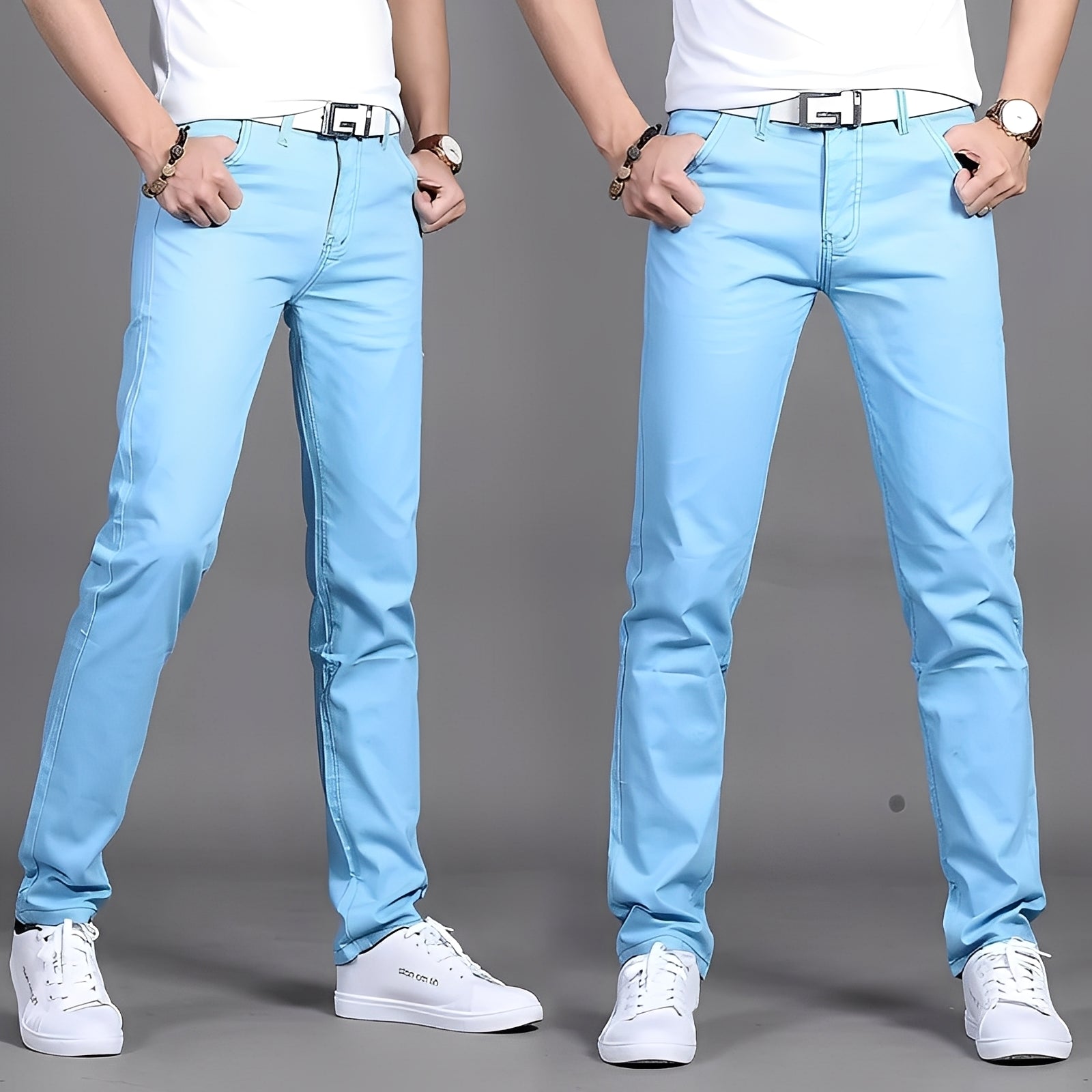Russell - Pantaloni chino casual stretti per uomo